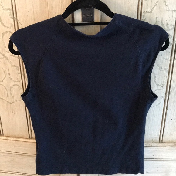 3 Dot navy neck t-shirt with piping detail. Soft! - Picture 5 of 6